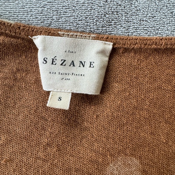 Sezane Linen Polka Dot André Tee - Size Small - Picture 3 of 5